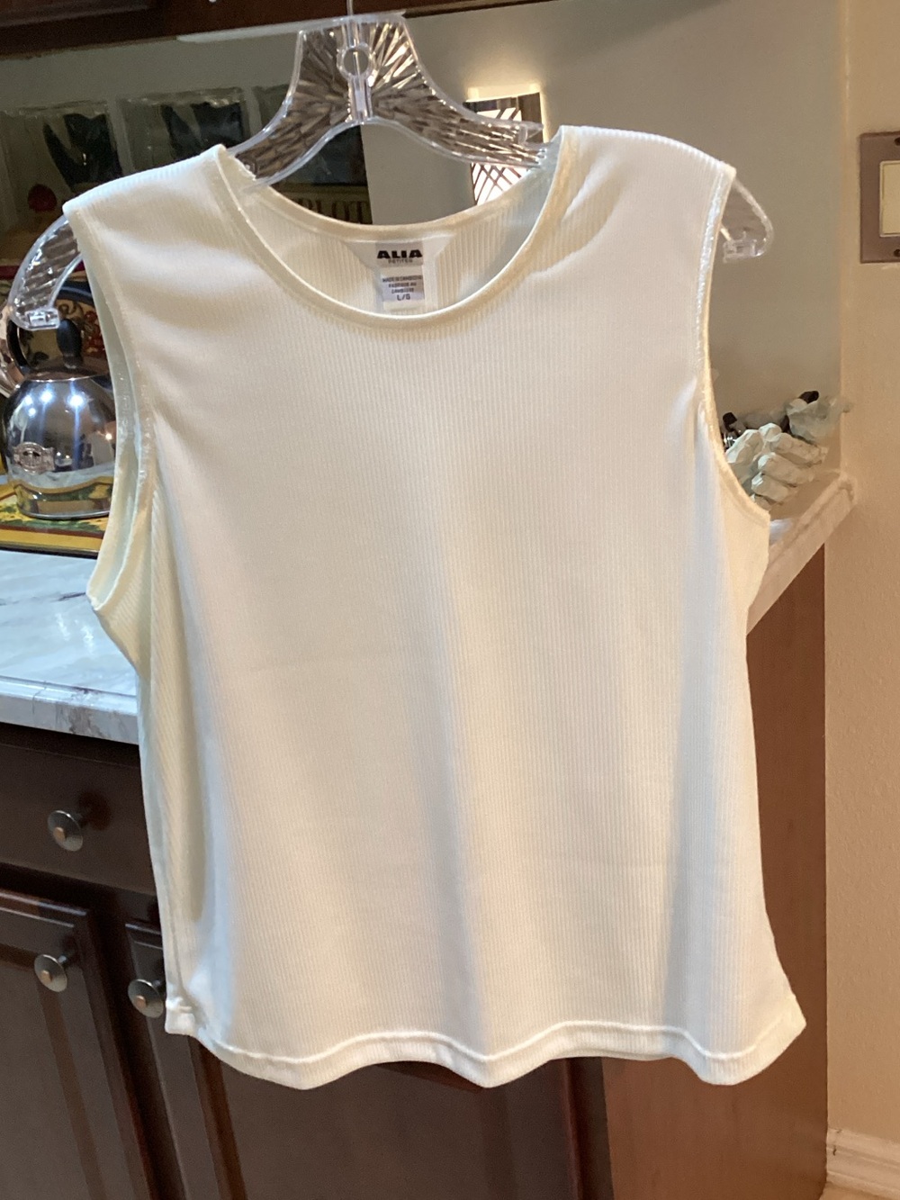 Alia Ribbed Tank Top — Ivory Cream